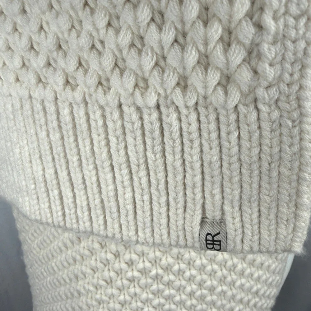 NWT Banana Republic Scarf Women OS Cream Popcorn Stitch Merino Wool Wrap